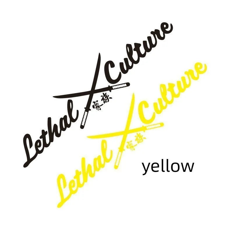 Car rear windshield family sticker showing letters and numbers in yellow or silvery white on automotive glass
