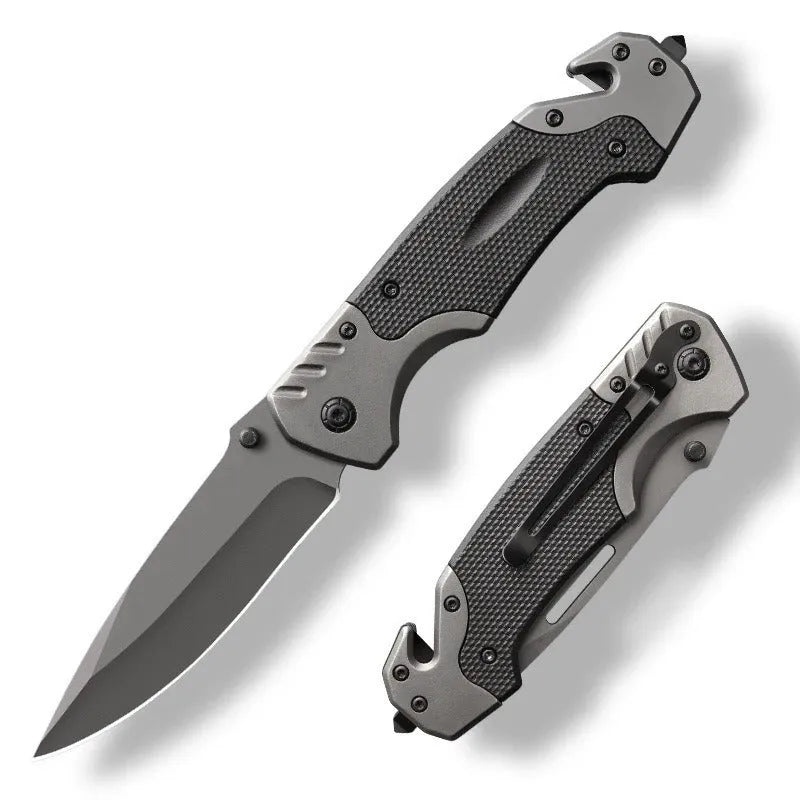 Outdoor folding knife with alloy construction measuring 225mm in length
