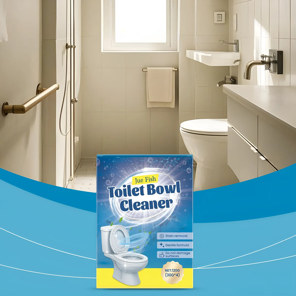 Box of toilet cleaning powder showing four individual 30g sachets, 120g total.