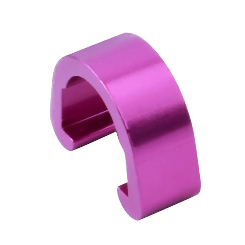 Small aluminium alloy C-shaped buckle in multiple colours for fishing tackle repair.