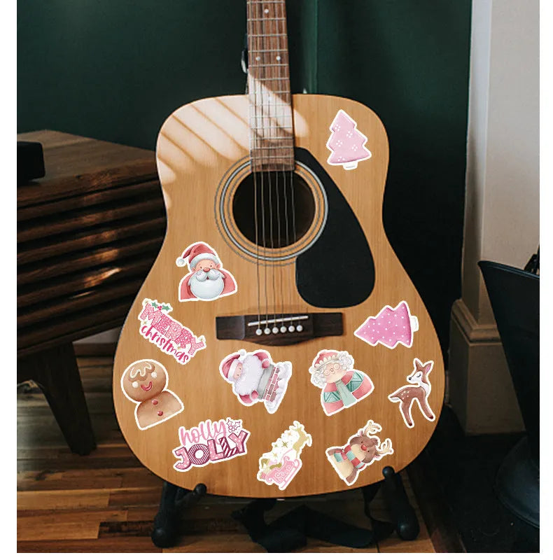 50 Christmas waterproof stickers in cute style for cars phones computers guitars
