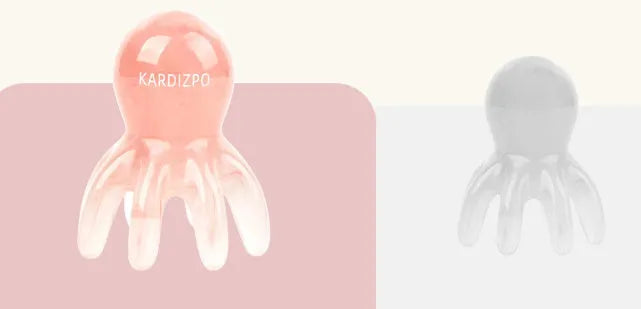 Pink natural resin octopus massage comb for facial and periocular meridian massage