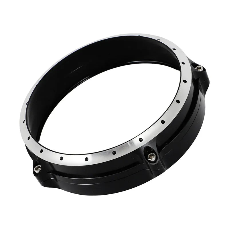 Black CNC aluminium headlight protective frame for BMW R NineT Scrambler motorcycle 2014-2017