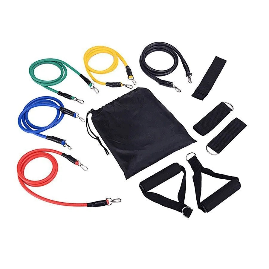 Door sports pulling rope set with big and small hook options in ABS material for home fitness training