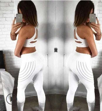 Women's Milk Silk workout leggings in black and white colour options showing slim-fit pencil pants design
