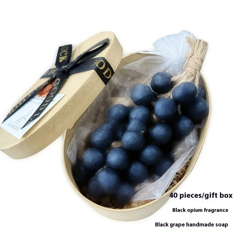 Handmade grape cleansing soap bar, 120g net content, in green grape, black grape, litchi and purple grape variants