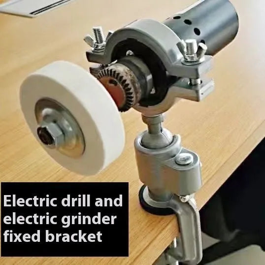 Bench vise with 360-degree rotation and clamp-on bracket mounting