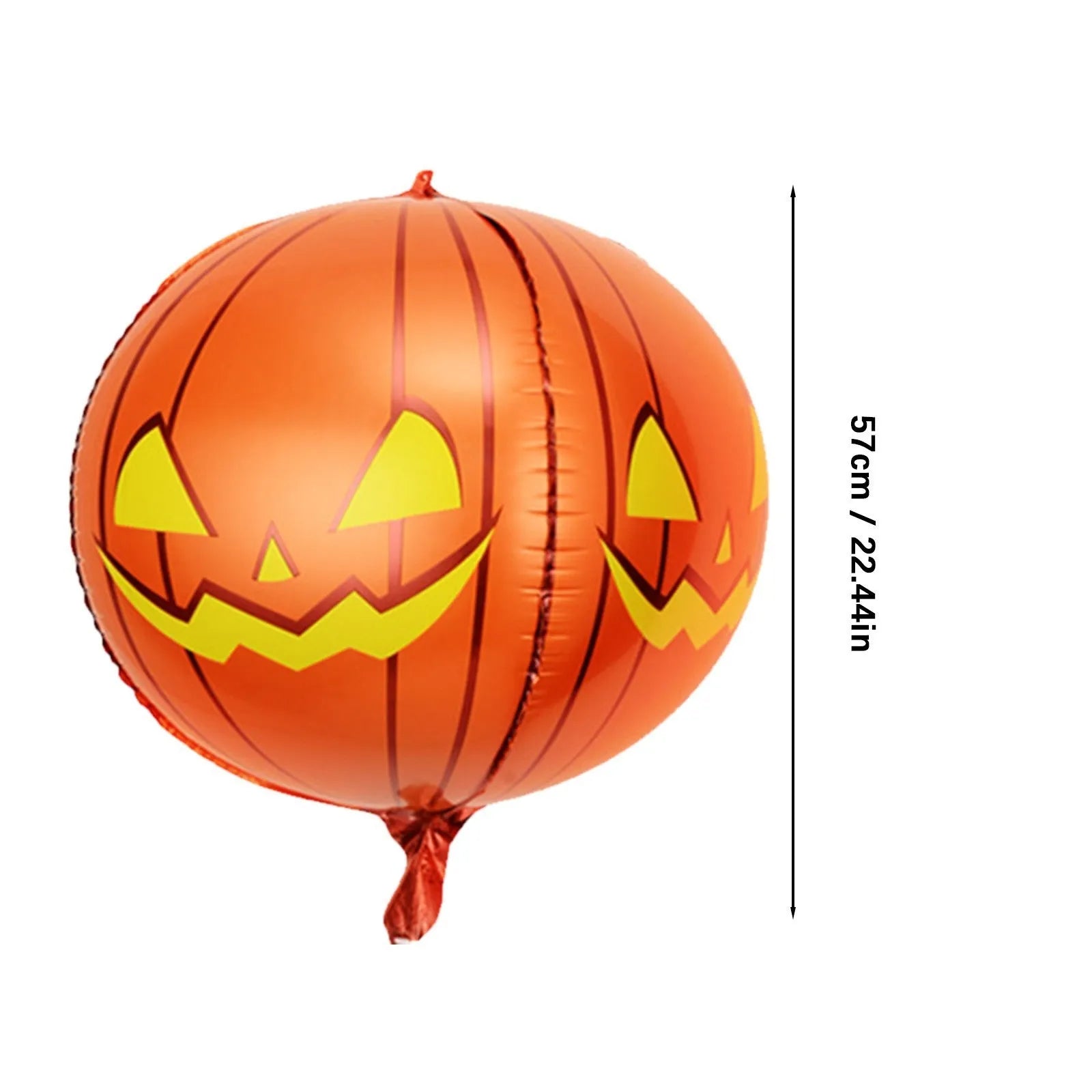 Green Halloween balloon with detailed bloodshot eyeball design, shown inflated.