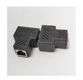 RJ45 network cable splitter adapter in multiple colours dividing one Ethernet connection into two outputs