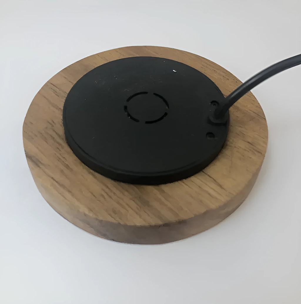 Hidden desk wireless phone charger with 60mm round bed for iPhone Samsung Huawei compatible devices