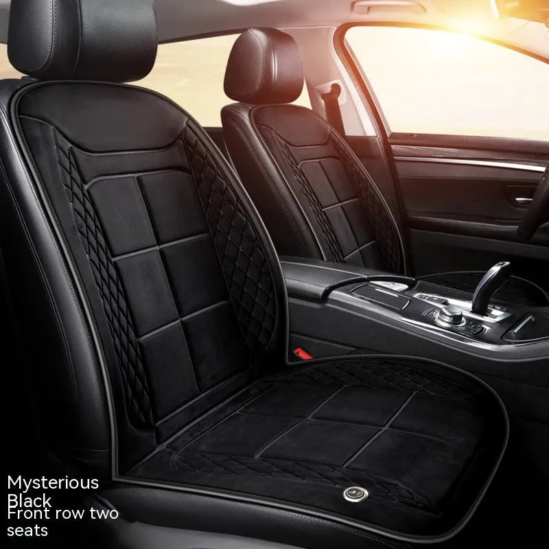 Auto heating car cushion with cotton filling in beige, black, or coffee colours for single or double car seats