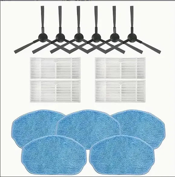 Haier TL30U1 replacement set with side brush, filter, cloth, and small yellow brush on a white background.