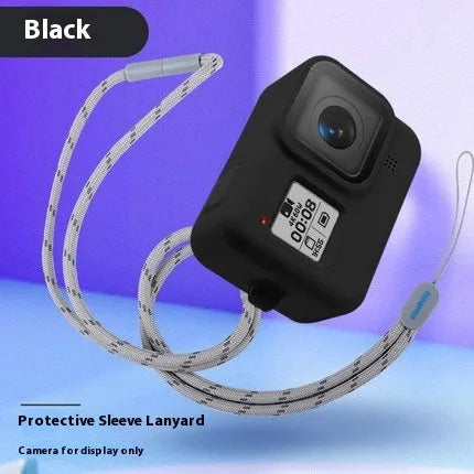 GoPro Hero8 Black silicone protective sleeve with anti-lost wrist strap in blue colour