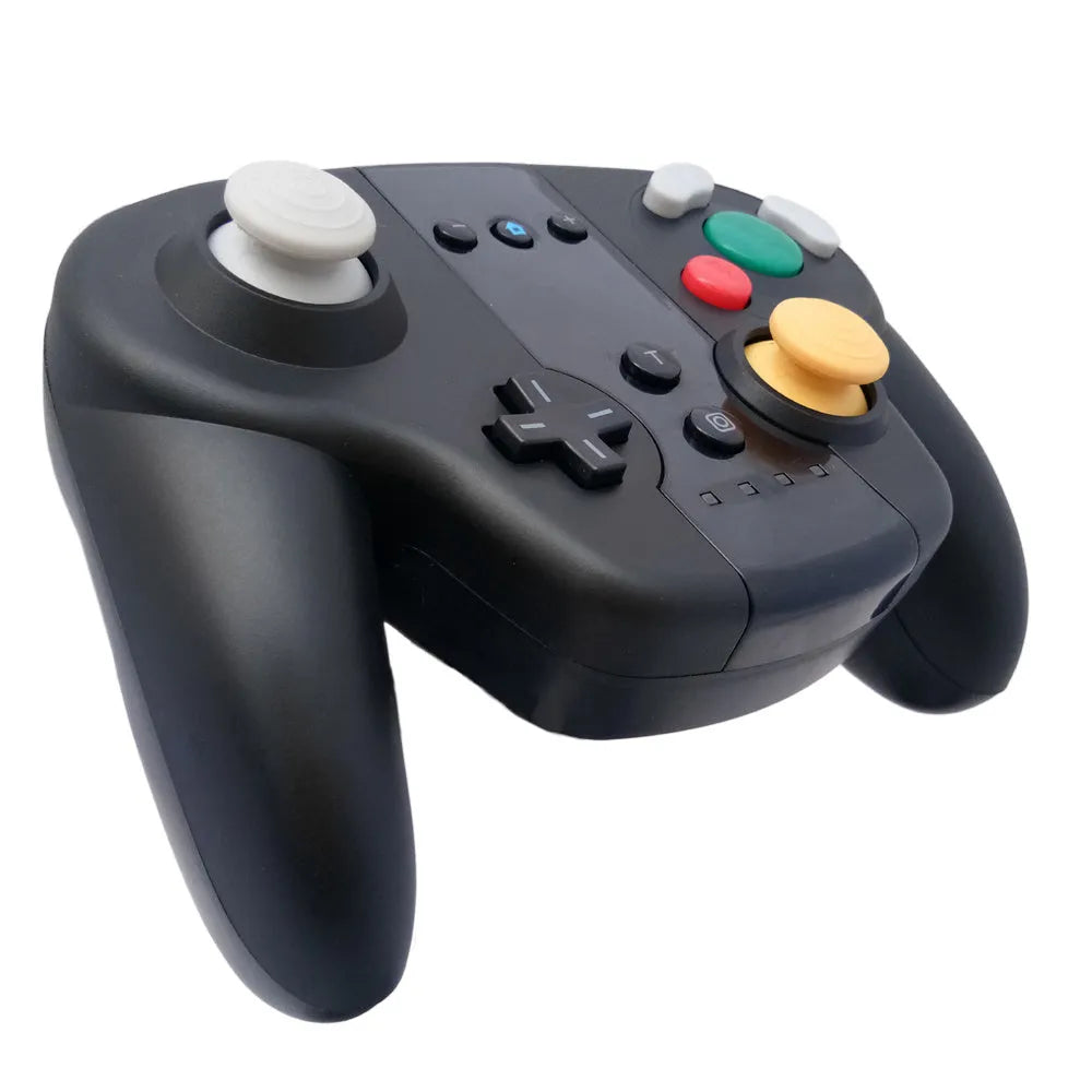 Black wireless game controller with colourful packaging for Nintendo Switch and Windows PC