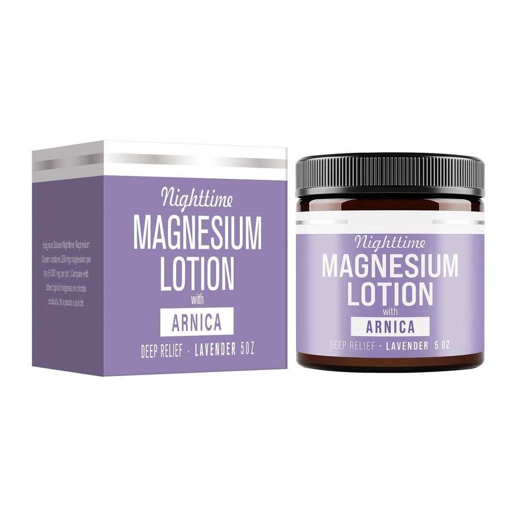 150ml tub of magnesium body butter treatment cream for moisturising and soothing skin.