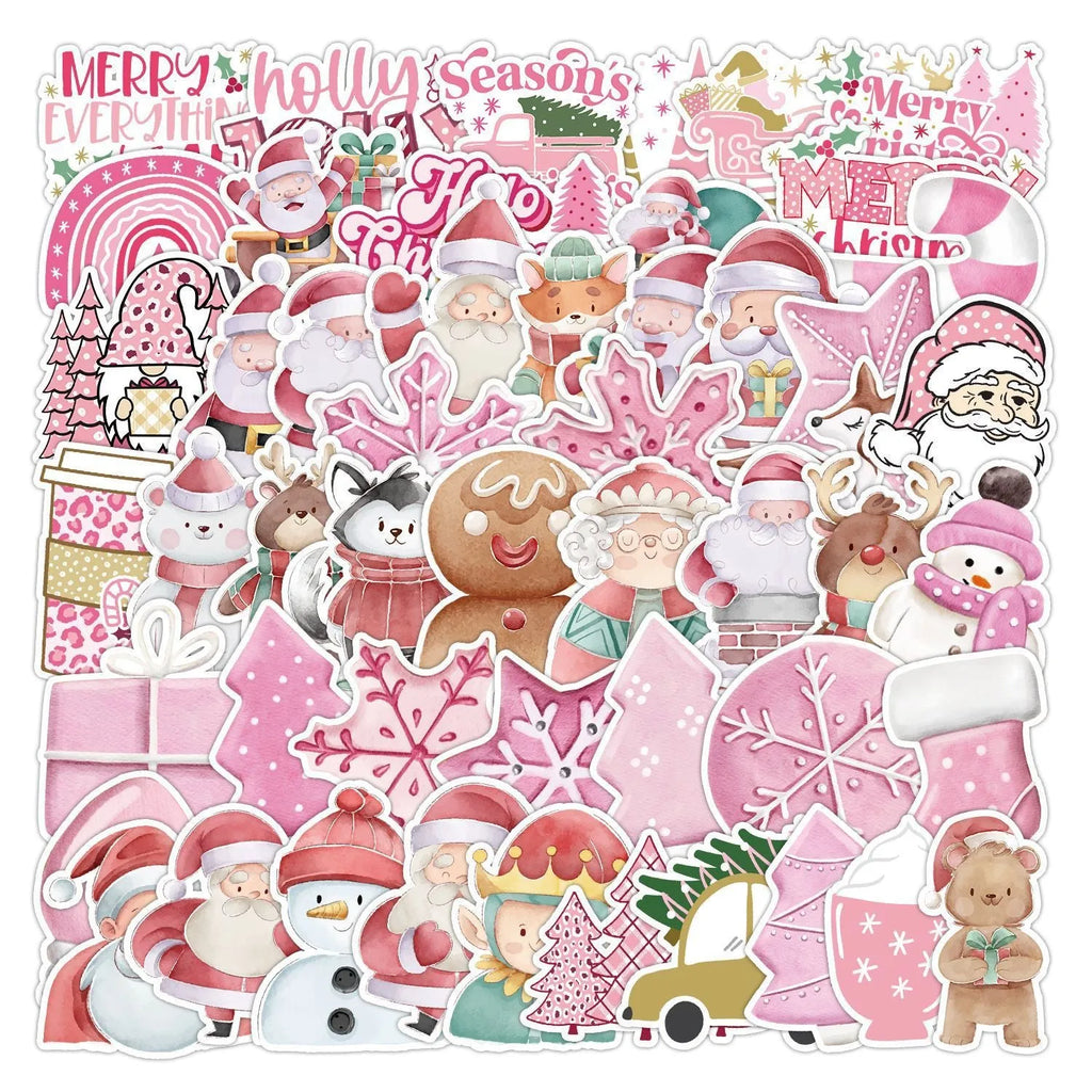 50 Christmas waterproof stickers in cute style for cars phones computers guitars