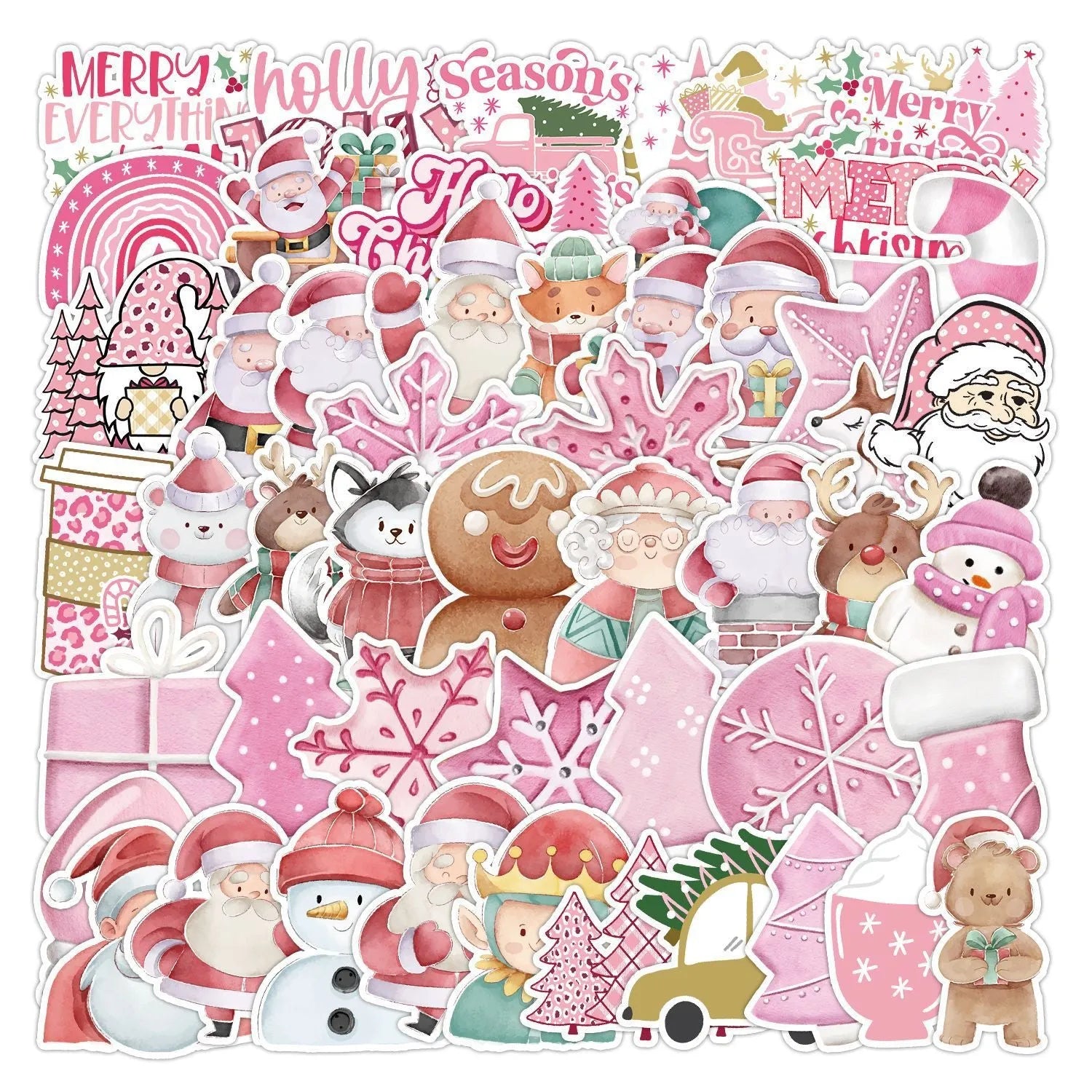 50 Christmas waterproof stickers in cute style for cars phones computers guitars