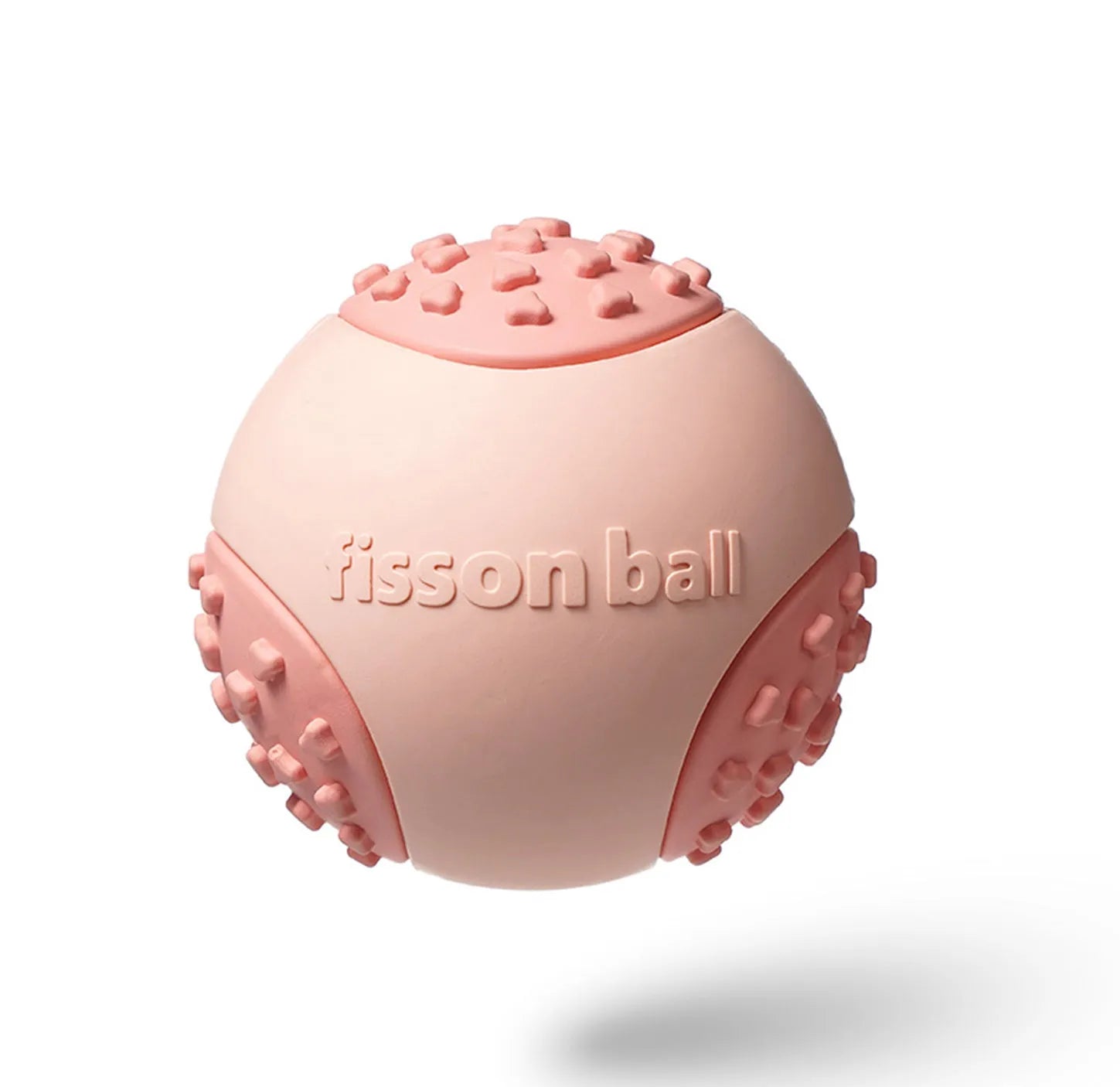 Green and pink 64mm rolling ball dog toys for small and medium breeds