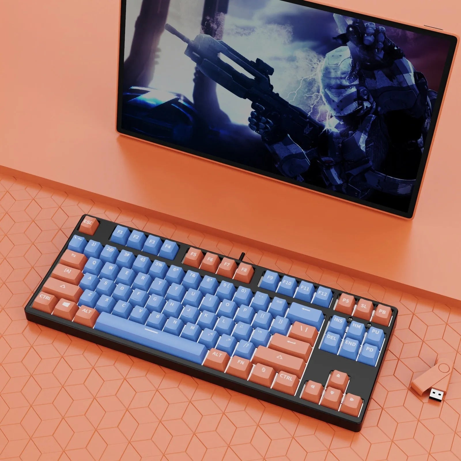 87-key mechanical keyboard with two-tone colour options and hot-plug switch capability