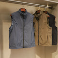 Men's retro style thin nylon bandage vest in army green with side pockets