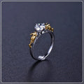 Black gold tone copper crown ring for cosplay and fashion, shown in size 8.