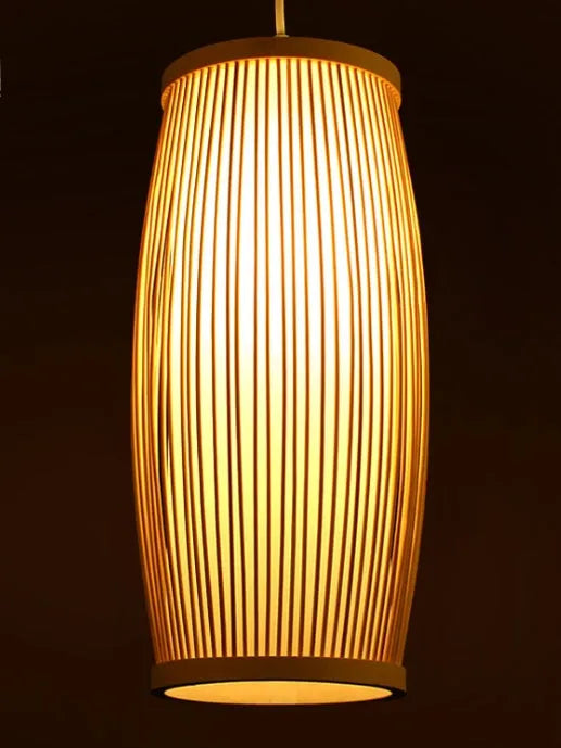 Natural woven bamboo pendant ceiling light with E27 lamp holder