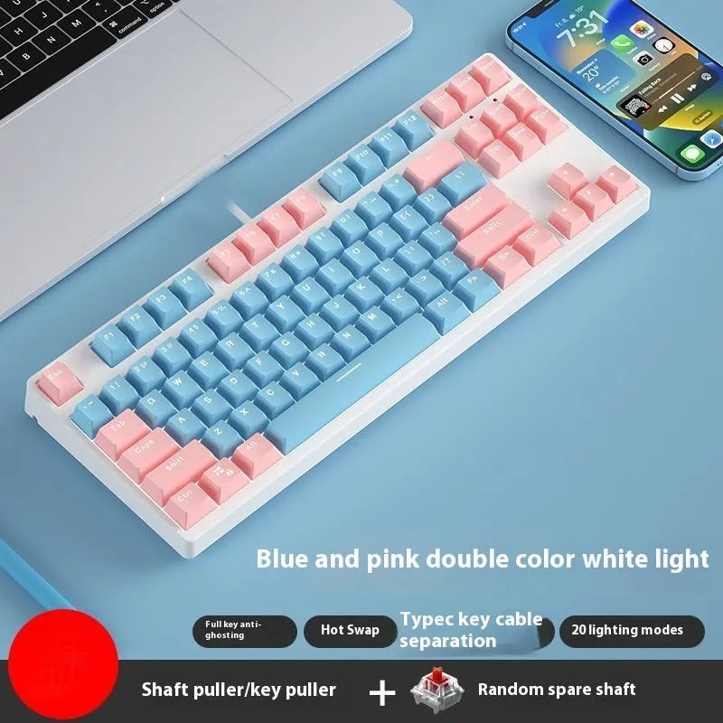 87-key mechanical keyboard with two-tone colour options and hot-plug switch capability