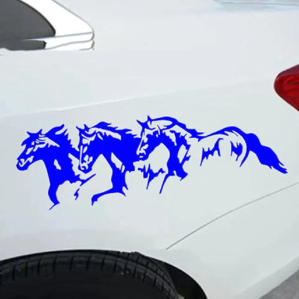 Galloping steed horse design automotive decal sticker for car body, 25cm by 8cm.