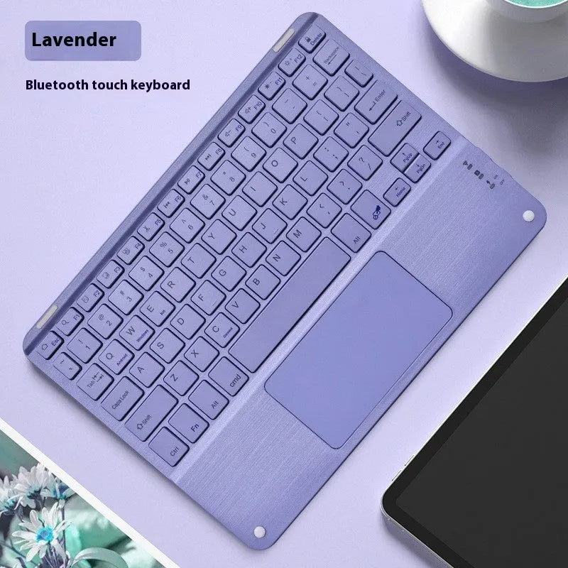 Square hat touch Bluetooth wireless charging keyboard showing full colour illumination in one of eight available colour options