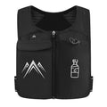 Black breathable mesh sports running vest with a front mobile phone pocket.