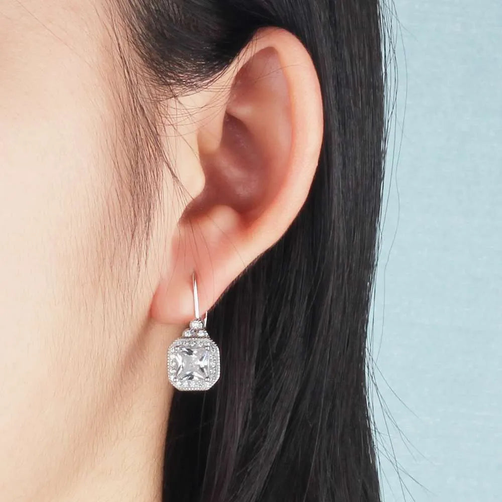 S925 sterling silver crown rhinestone earrings for women, European American style, EA102021
