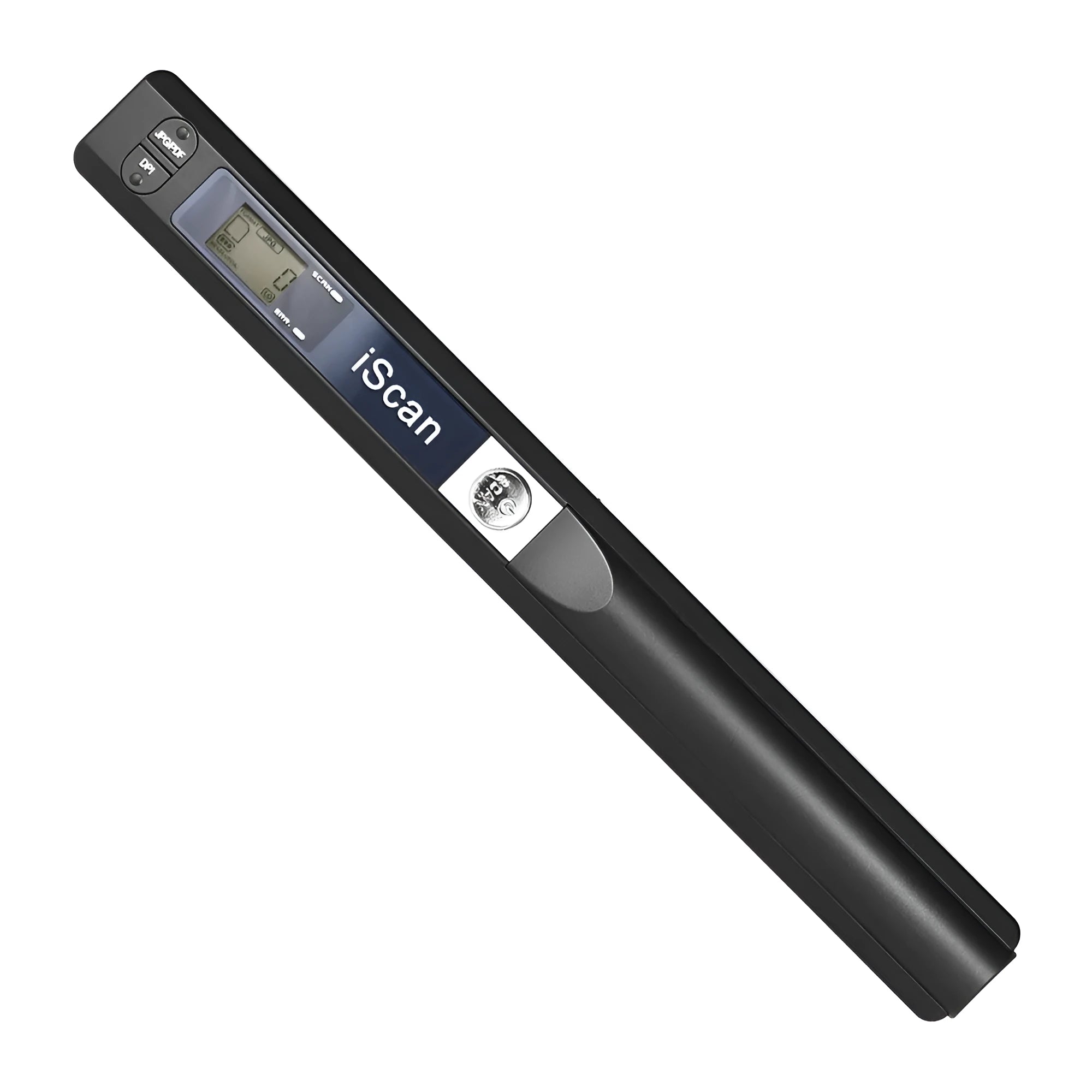Handheld barcode scanner in choice of colours for shop stock control.
