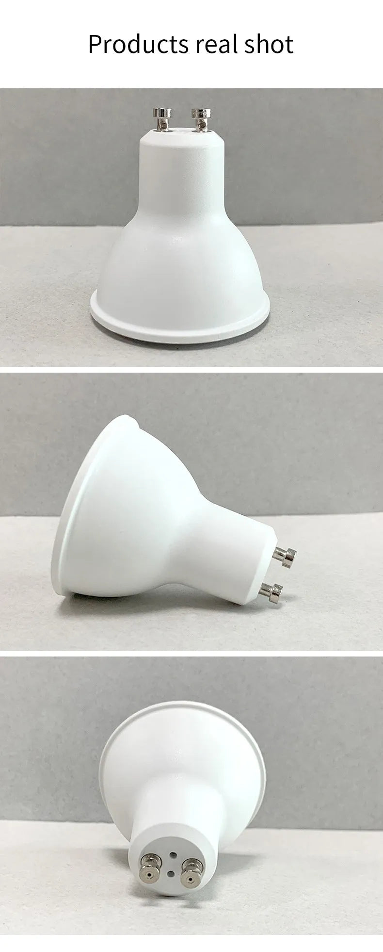 Smart RGBCCT GU10 spotlight with 5W LED, 50mm diameter, WiFi connectivity for voice control