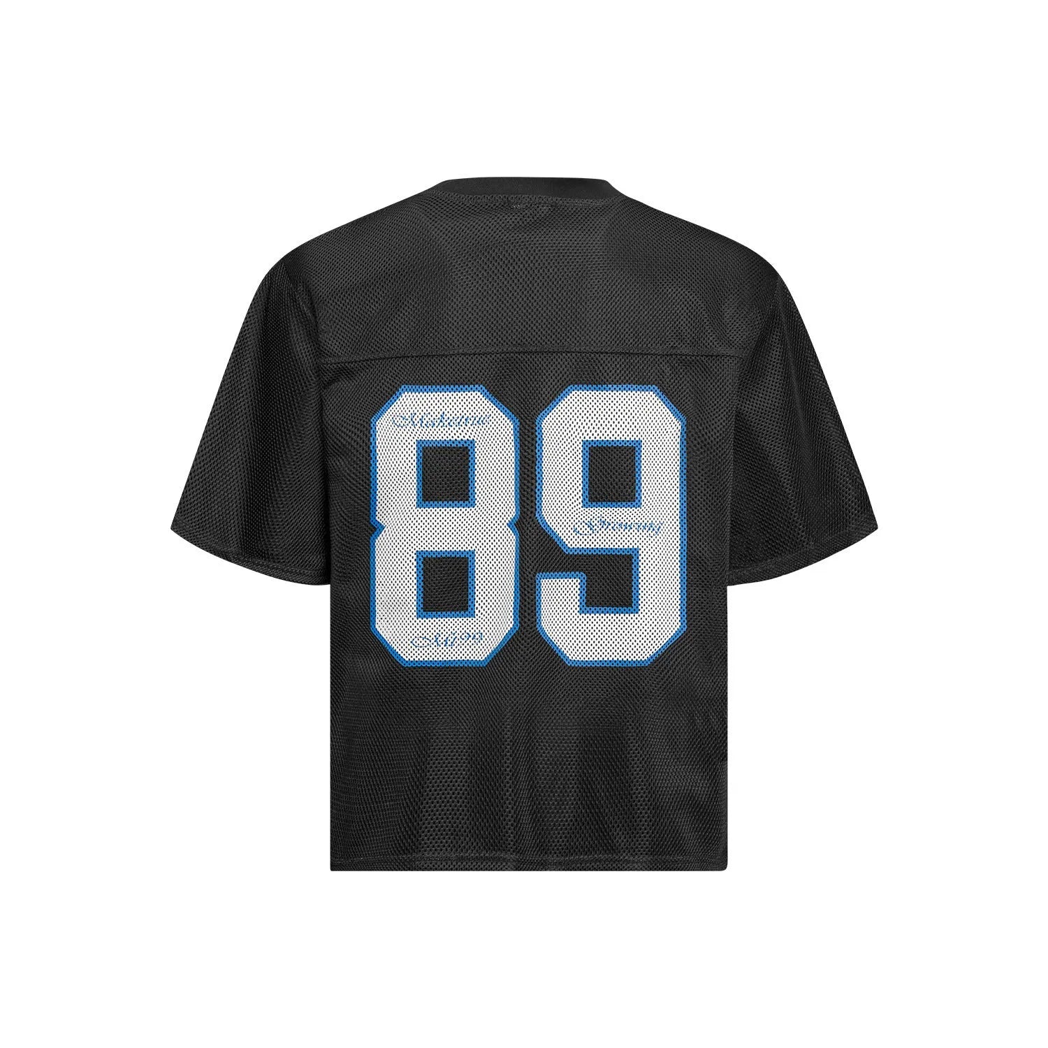 Loose-fitting casual t-shirt with alphanumeric printing in white or black chemical fibre blend fabric