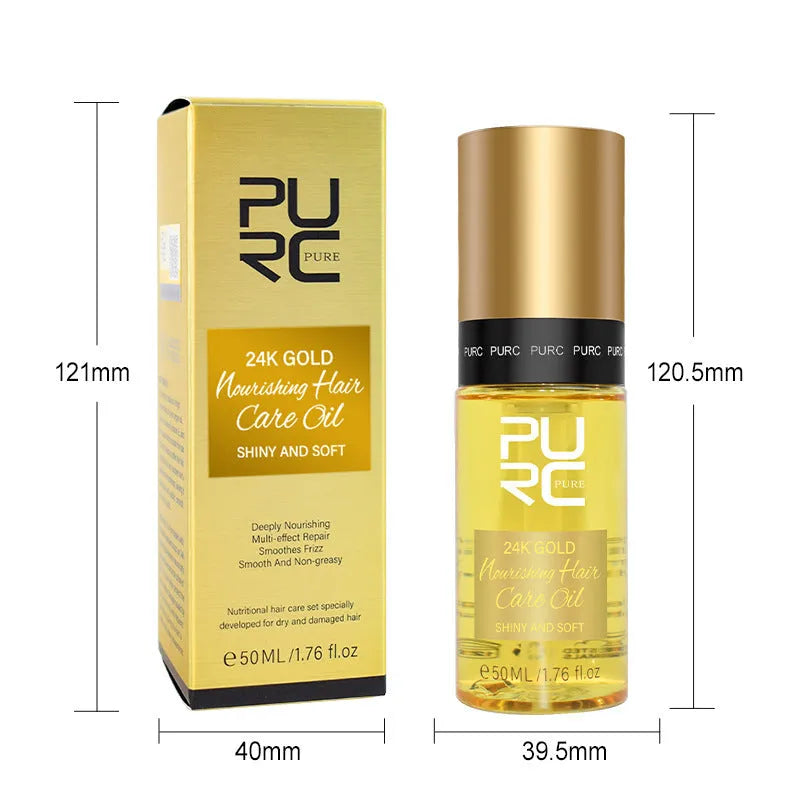 Yellow 50ml hair essential oil bottle for curly hair repair and scalp care