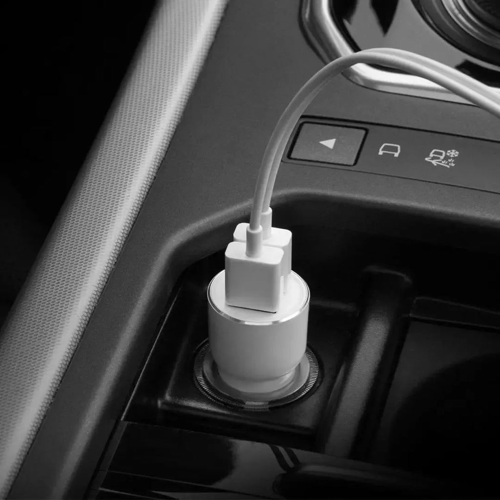 Black USB car charger with Bluetooth music player functionality for vehicles