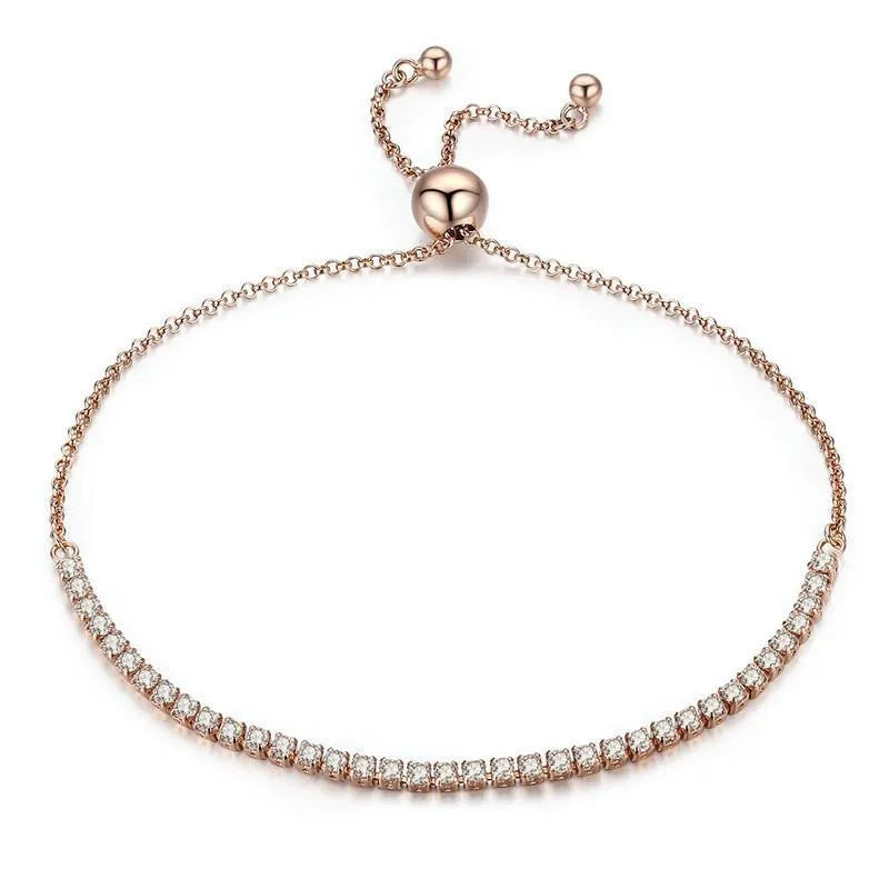 Star Shining Bracelet in silver with platinum finish and zircon stone, 27cm length