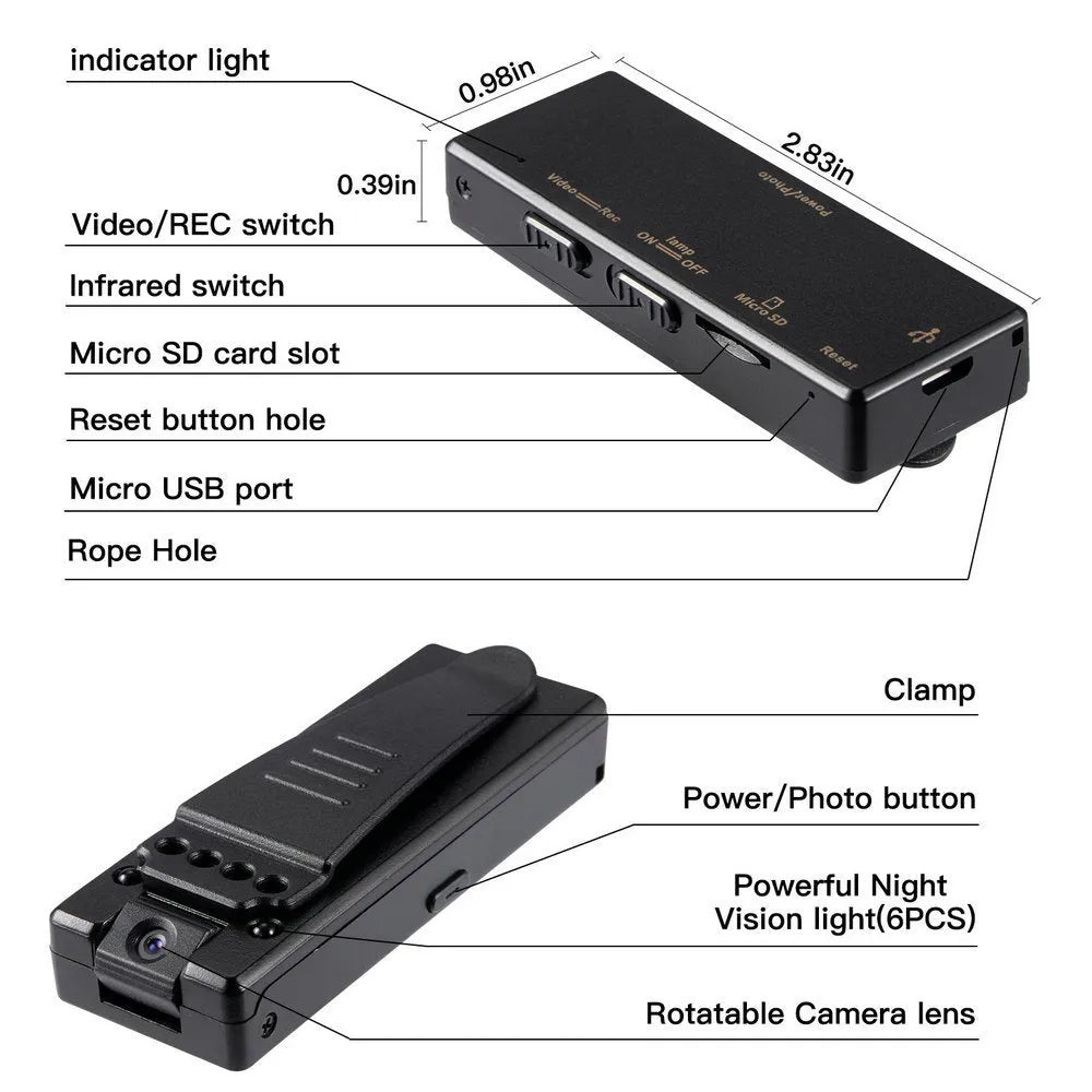 Black 1080p HD DV home camera with night vision and motion detection features