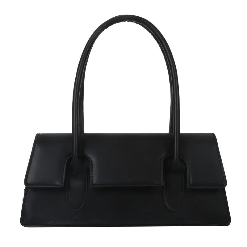 Women's retro small square shoulder bag in PU leather with document compartment and single strap