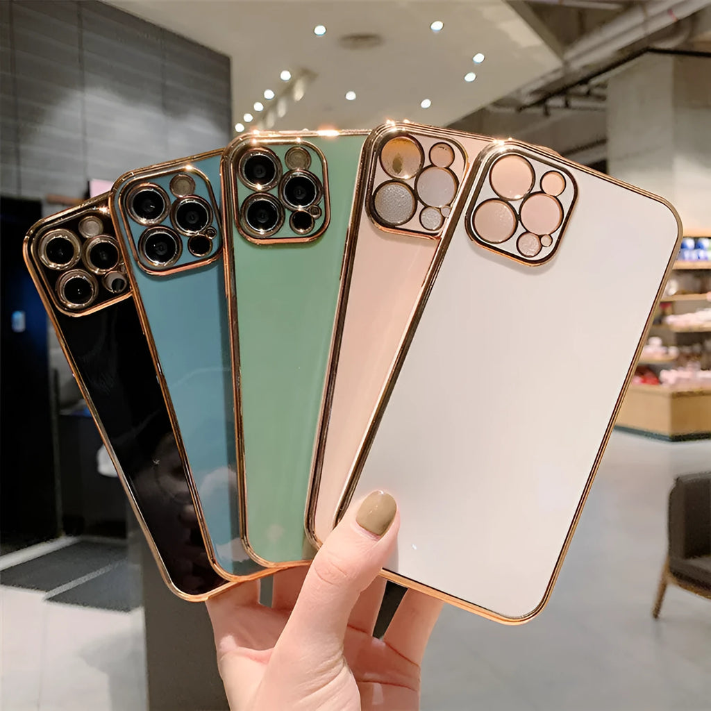 Luxury solid colour electroplating mobile phone case for iPhone 13 models in various colours