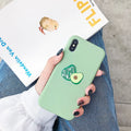 Avocado cartoon design on a flexible TPU mobile phone back cover case.