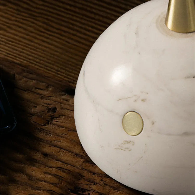 Glass shade desk lamp with dimmable LED light and touch switch control