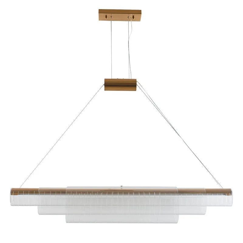 Minimalist modern glass pendant lamp with iron frame for restaurant bar lighting
