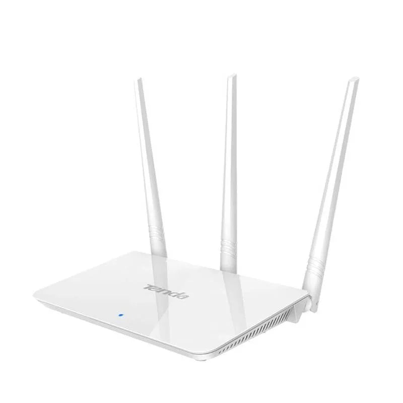 White coloured wireless router with US design style for dual-band home networking.