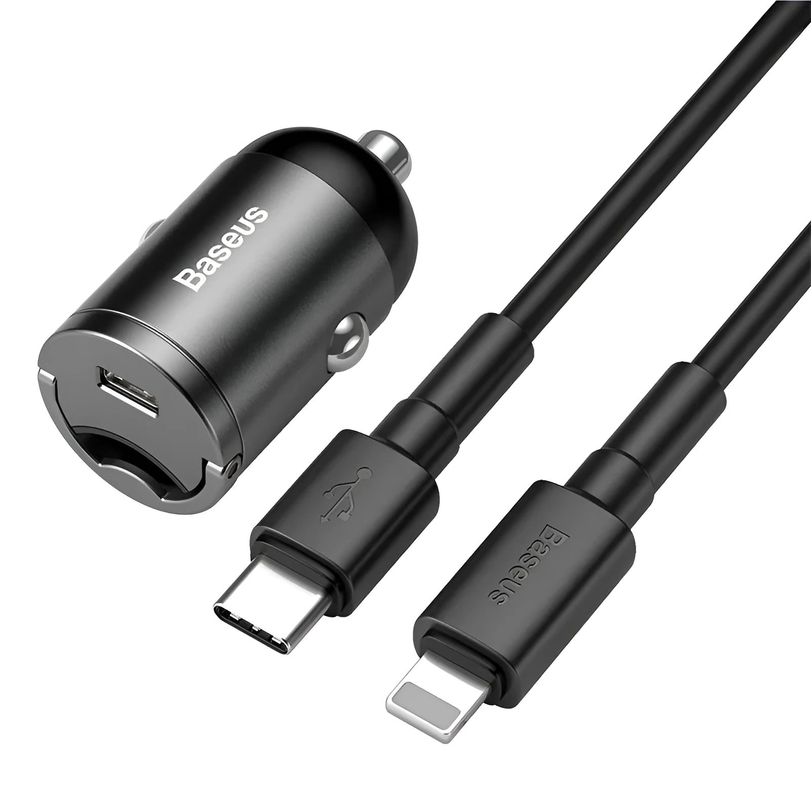 Baseus Huixiaoxing electro-optical grey 30W PPS car charger with 1 metre cable