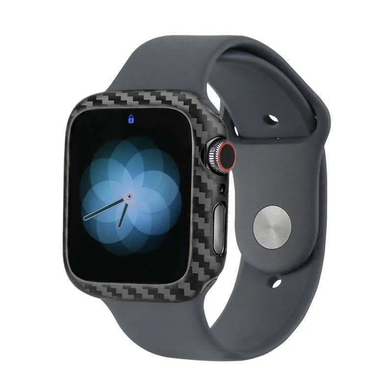 44mm Apple Watch Series 4 leather case in bright black or matt black colour