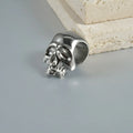 Stainless steel hollow geometric skull and Buddha head earrings with electroplated finish