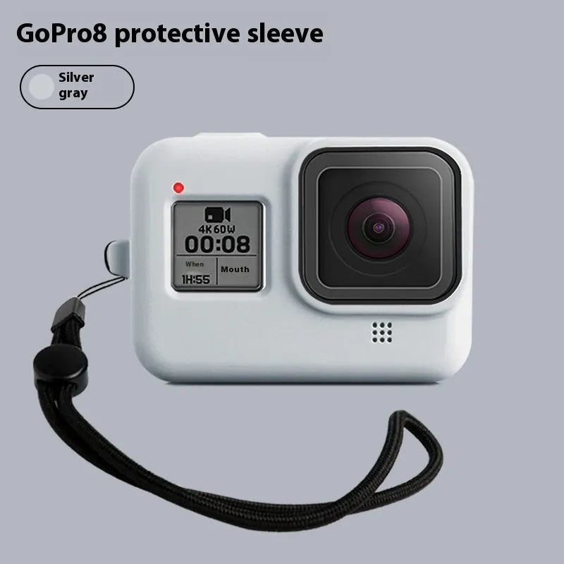 GoPro Hero8 Black silicone protective sleeve with anti-lost wrist strap in blue colour
