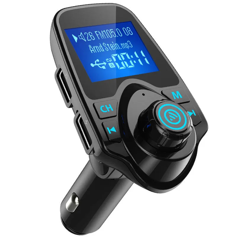 Black G7 Bluetooth FM transmitter car kit for wireless audio streaming and hands-free calling