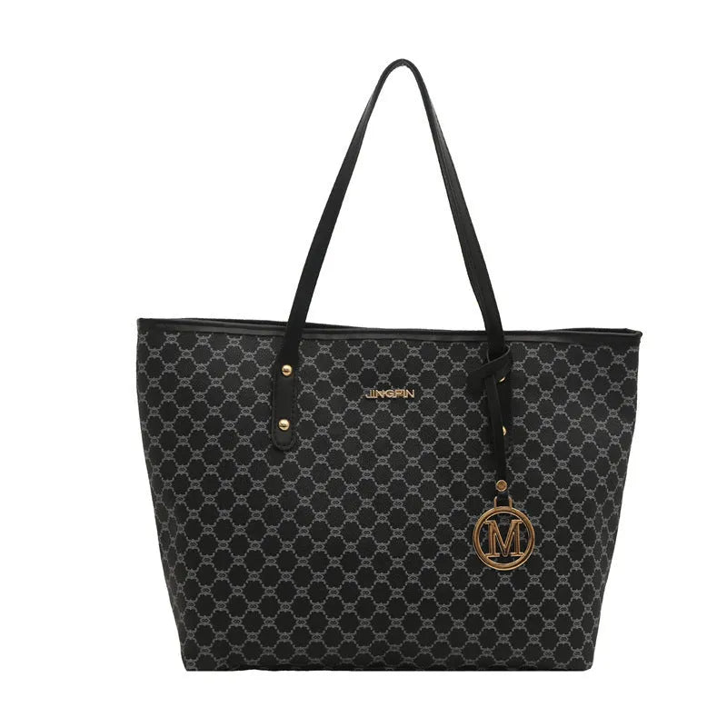 PU leather shoulder bag with adjustable strap in street trend style showing black colour option